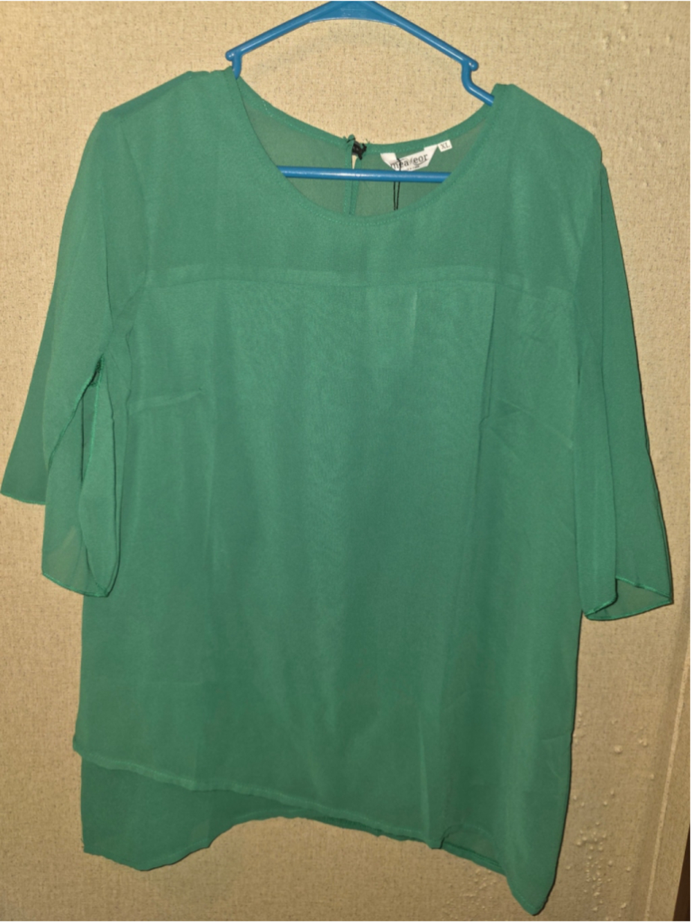 Women's Meaneor Green Blouse XL new festive holiday Christmas chic officewear